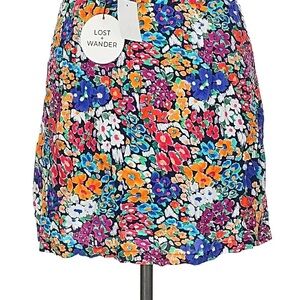 Lost + Wander Colorful Floral Mini Skirt (nwt)